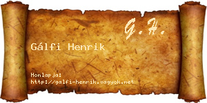 Gálfi Henrik névjegykártya
